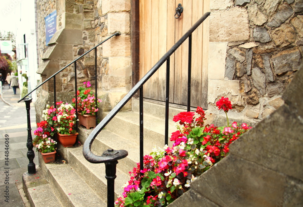 Naklejka premium The old house stairs represent the house decoration and construction concept related idea.