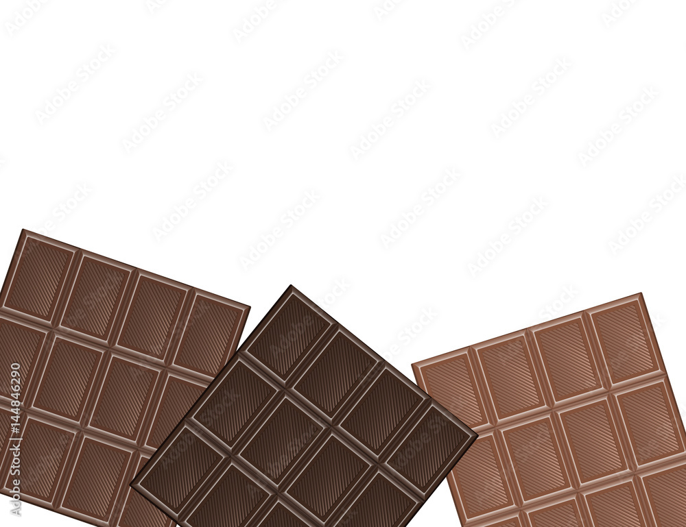 Set of Chocolate Bars Isolated on White Background. Set of Chocolate Bars Isolated on White Background.