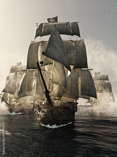 Fototapety Piraci  flota-statkow-pirackich