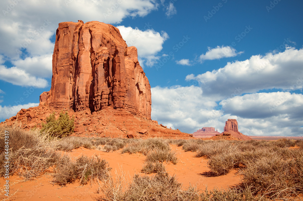 Navajo Tribal Park, Utah, USA. The natural Structures in Monument Valley were created by timeless erosion.