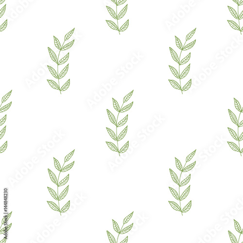 Green herbs seamless pattern. Scandinavian background. Wallpaper design.