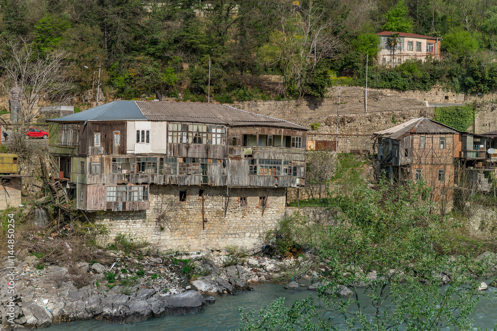 View on the river Rioni in Kutaisi, Georgia. Vivid image View on the river Rioni in Kutaisi, Georgia. Vivid image