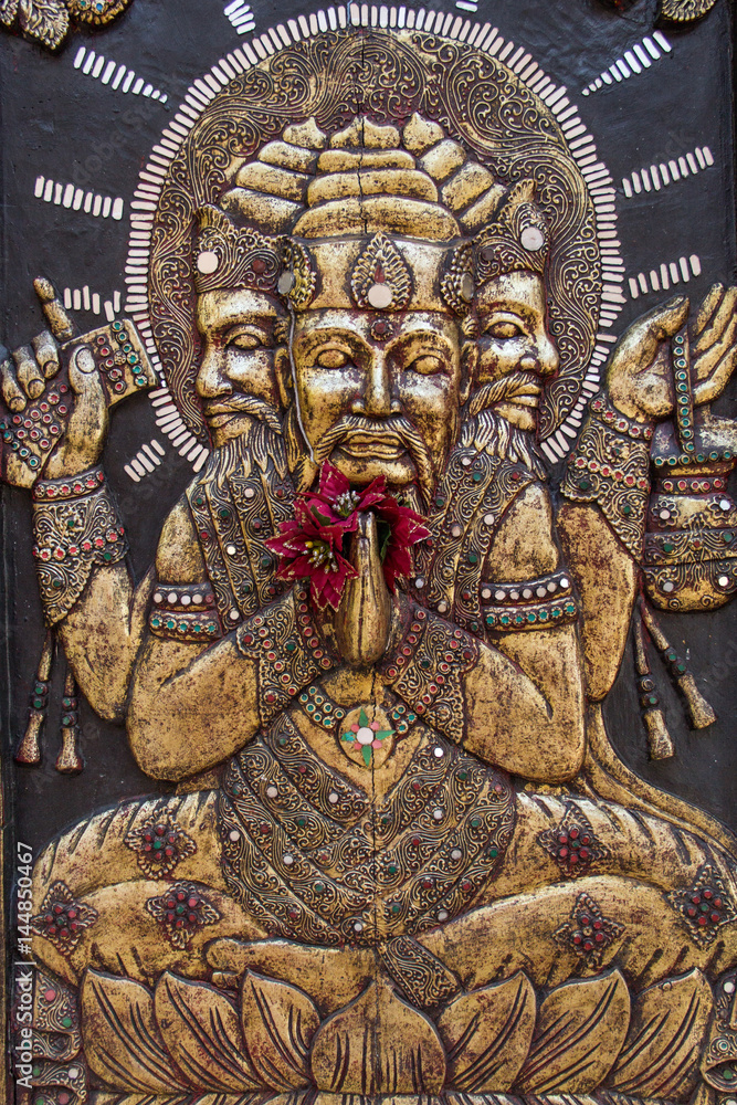 vintage sculpture of Brahma