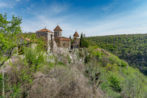 Georgia, Kutaisi. View inside and outside Motsameta monastery. The Tsar Bagrat III reconstructed the church in the 10 th century. The building was reconstructed again in the 19 th century. photo