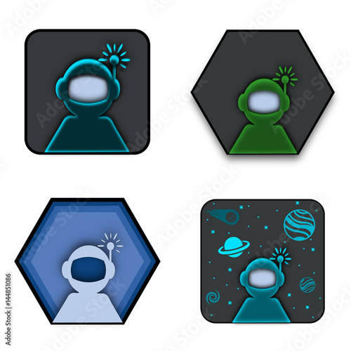 Vector Collection of Astronauts and Space Men Logo Concept Ideas