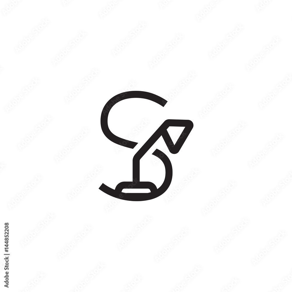 S initials unique logo desk lamp black S initials unique logo desk lamp black