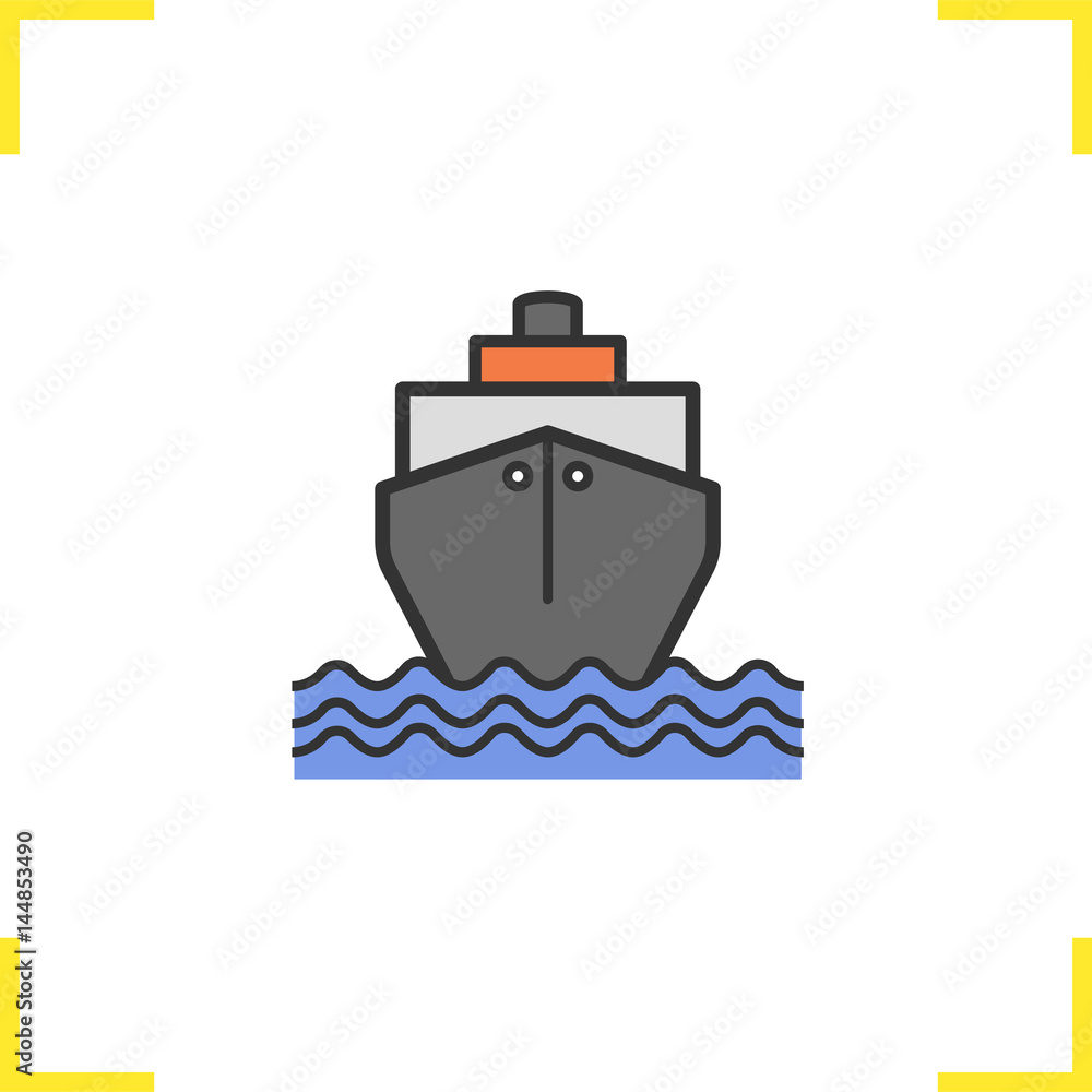 Cruise ship color icon Cruise ship color icon