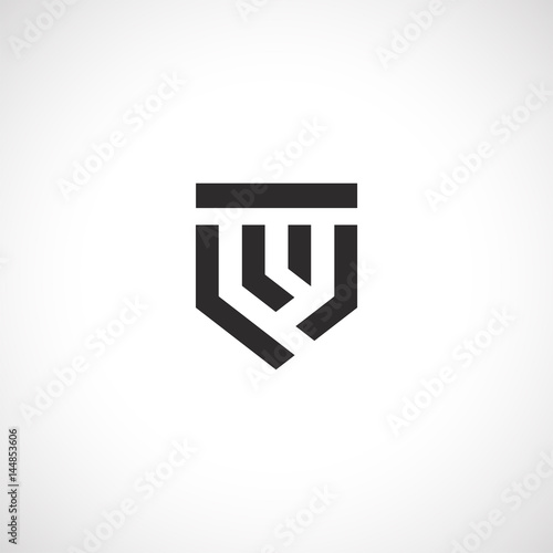 Isolated abstract medieval shield logo, coat of arms logotype on white background vector illustration