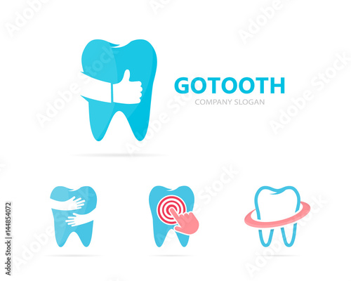 Vector of tooth and like logo combination. Dental and best symbol or icon. Unique clinic and oral logotype design template.