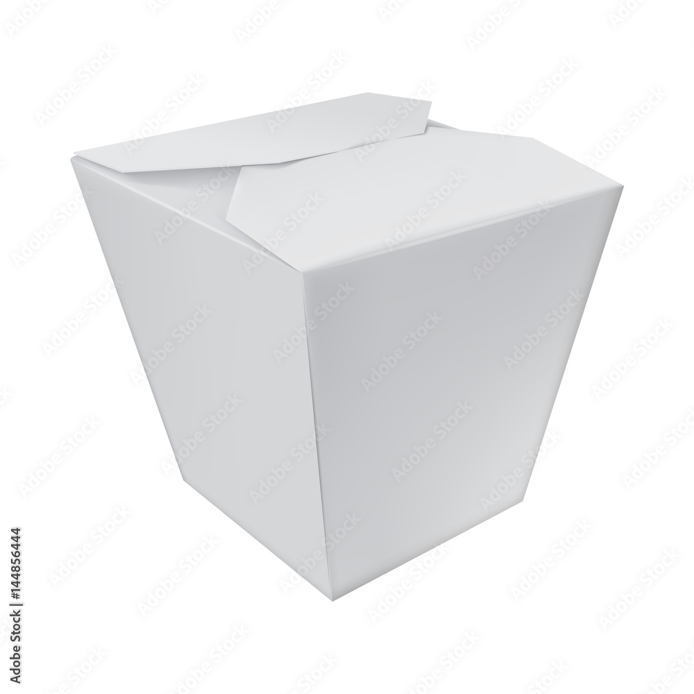 Realistic take away food box isolated on white background vector