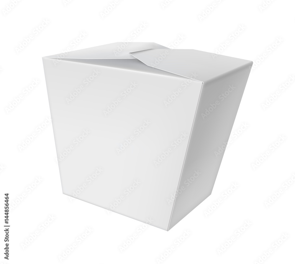 Take away chinese noodle box isolated on white background vector