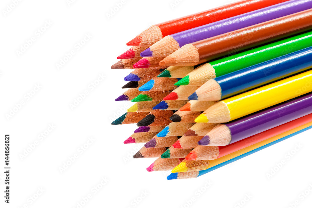 Colorful crayons isolated on a white background Colorful crayons isolated on a white background