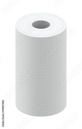 Paper roll for POS printer template isolated on white background vector illustration.