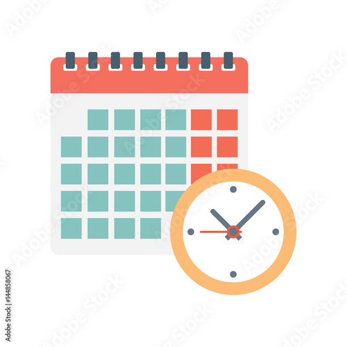 calendar and clock icon.