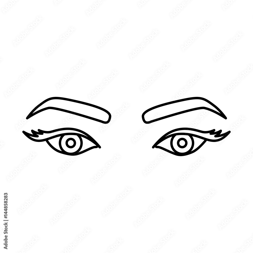 silhouette drawing of woman's look with eyes expressive vector illustration silhouette drawing of woman's look with eyes expressive vector illustration