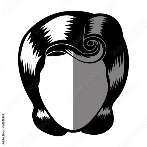 silhouette shading of faceless woman with pin up swirl hairstyle vector illustration