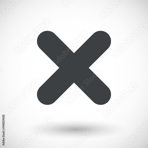 Single close mark vector flat icon