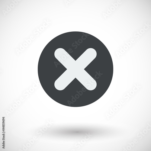 Single close mark vector flat icon