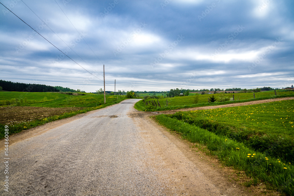 dramatic country road St-Alban Quebec Canada landscape