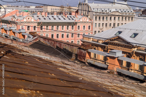 .A view of St. Petersburg  from the height roofs of old part of the city  St. Petersburg   Russia.