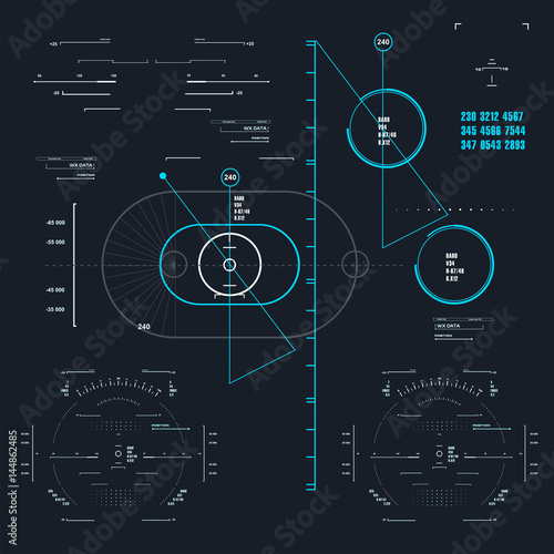 Futuristic blue virtual graphic touch user interface
