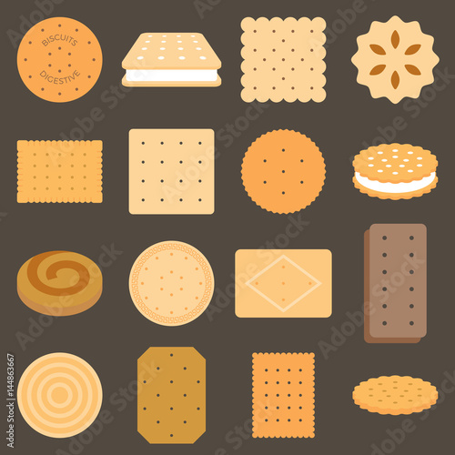 Collection of biscuit in flat design