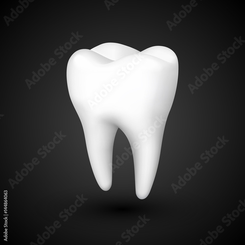 tooth on a black background, template design element, Vector illustration
