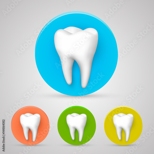 Tooth set color collection, template design element, Vector illustration
