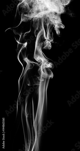 White fantasy smoke on black background