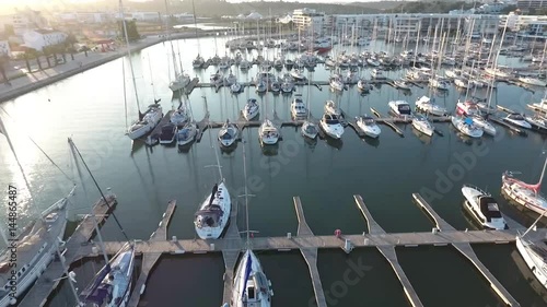 boats in the marina aerial view 1