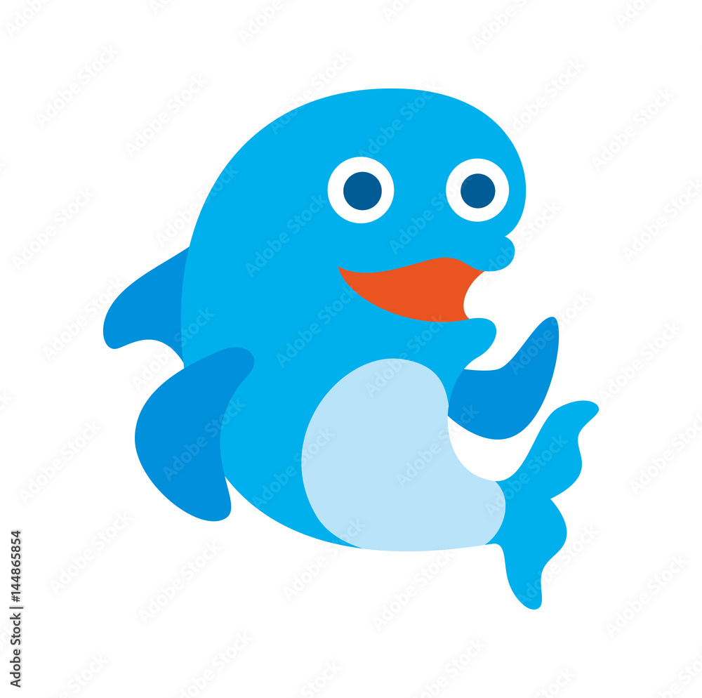 イルカ、海の生き物キャラクター、アイコン イルカ、海の生き物キャラクター、アイコン