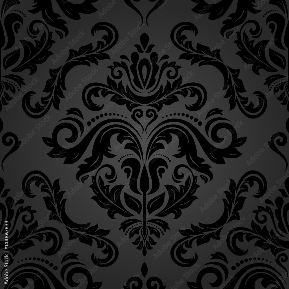 Damask classic dark pattern. Seamless abstract background with repeating elements Damask classic dark pattern. Seamless abstract background with repeating elements