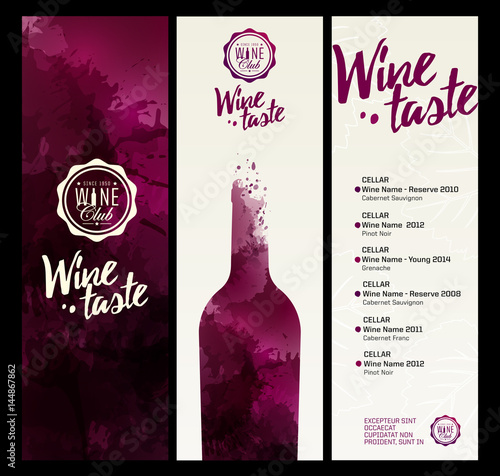 Invitation template for event or party. Suitable for tasting events or wine presentation.