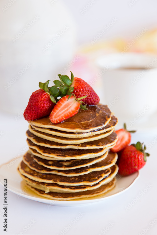 Pancakes with strawberries Pancakes with strawberries