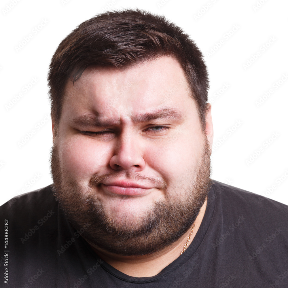 Man face isolated, disgust, negative emotion