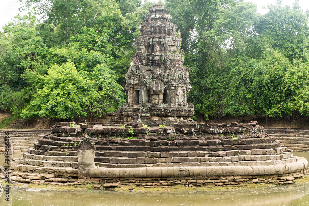 Prasat neak pean the island of the central pond in rainy day, Siemreap, Cambodia Prasat neak pean the island of the central pond in rainy day, Siemreap, Cambodia