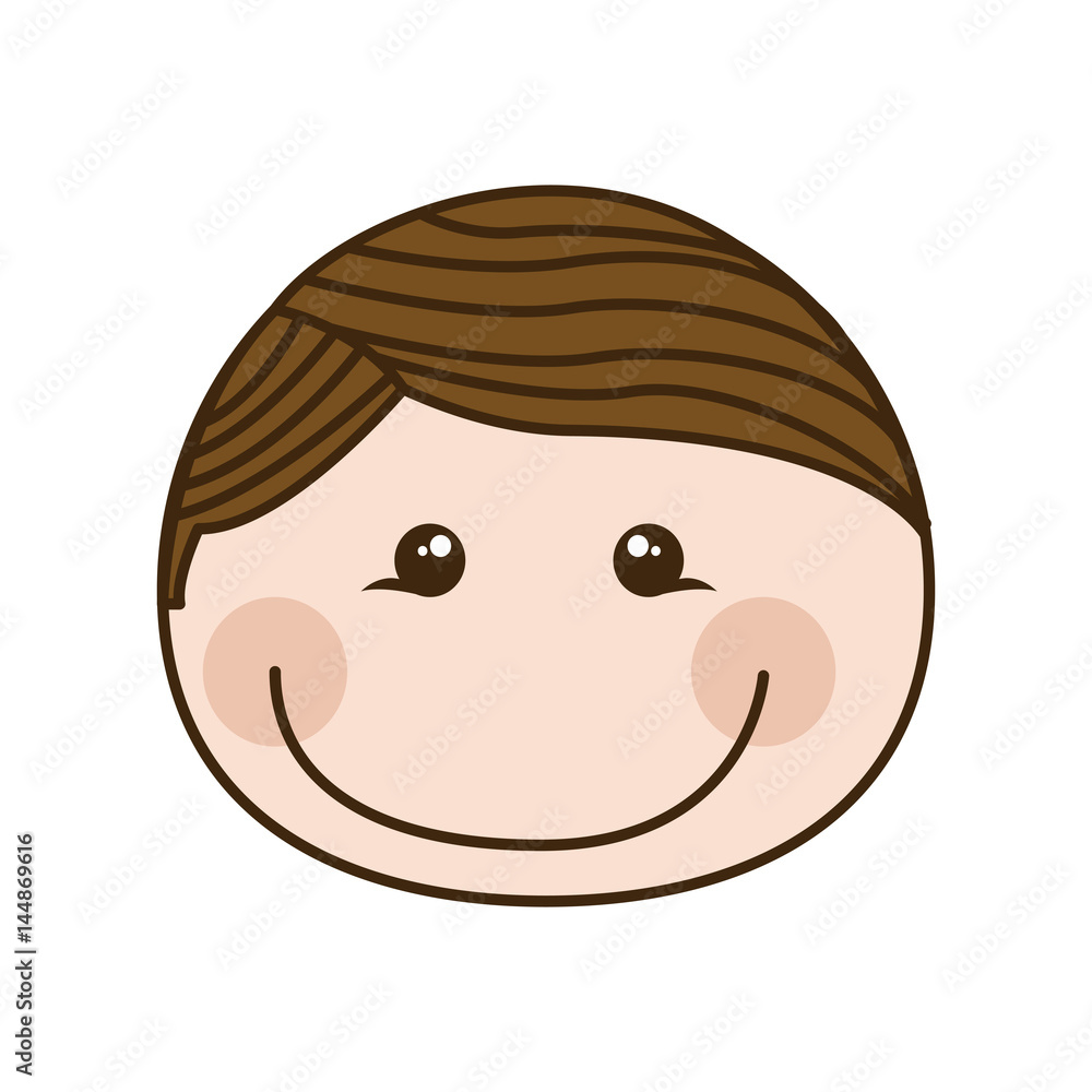 colorful caricature front face boy with expressive eyes vector illustration colorful caricature front face boy with expressive eyes vector illustration