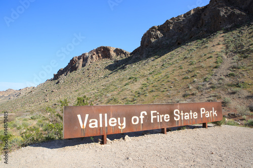 Photography Sign or entrance of Valley of Fire State Park, Nevada, USA
