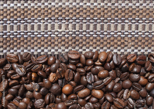 coffee beans and brown ornamental pattern