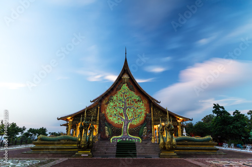 Bodhi tree glow at Wat Sirindhornwararam (Phu Prao Temple), Ubon Ratchathani, Thailand