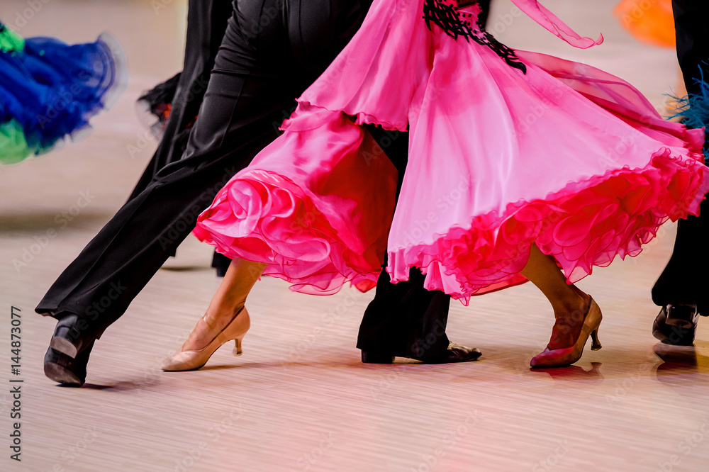 competitions in ballroom dancing. black tailcoat and pink ball gown Stock Photo | Adobe Stock competitions in ballroom dancing. black tailcoat and pink ball gown Stock Photo | Adobe Stock