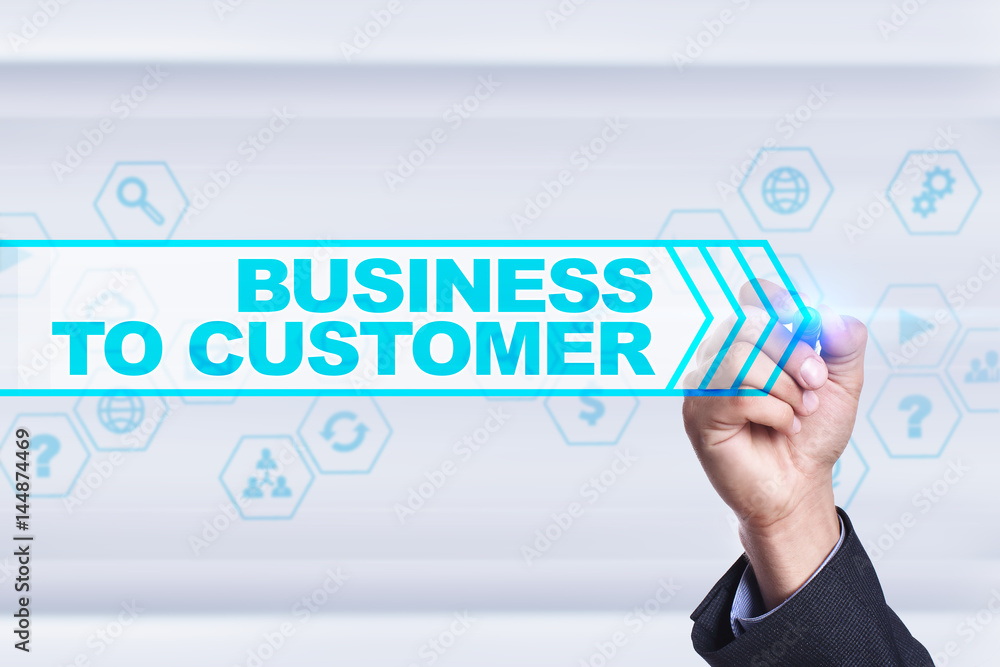 Businessman drawing on virtual screen. business to customer concept. Businessman drawing on virtual screen. business to customer concept.