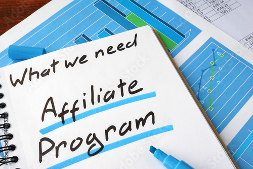 Affiliate Program written in a notebook and marker.