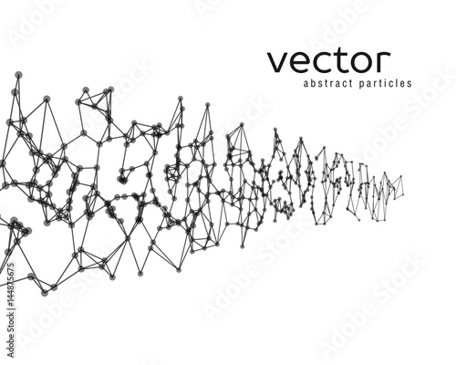 Vector background with black abstract particles.