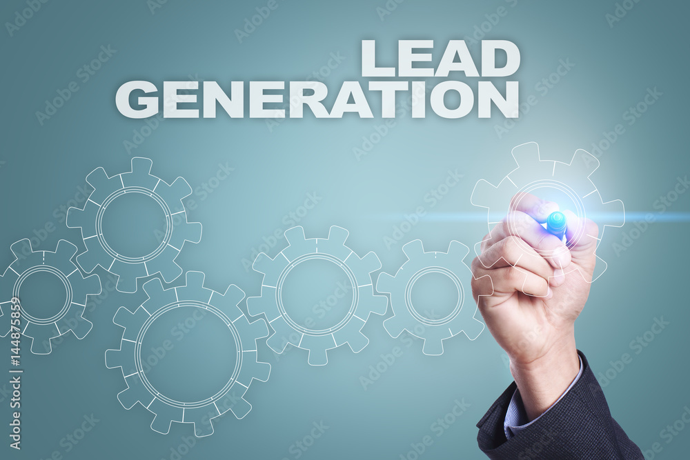 Businessman drawing on virtual screen. lead generation concept Businessman drawing on virtual screen. lead generation concept