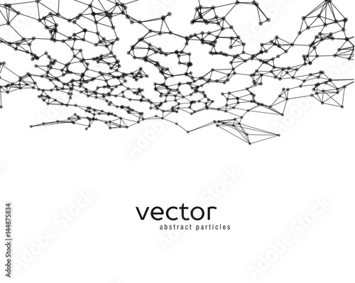 Vector background with black abstract particles.