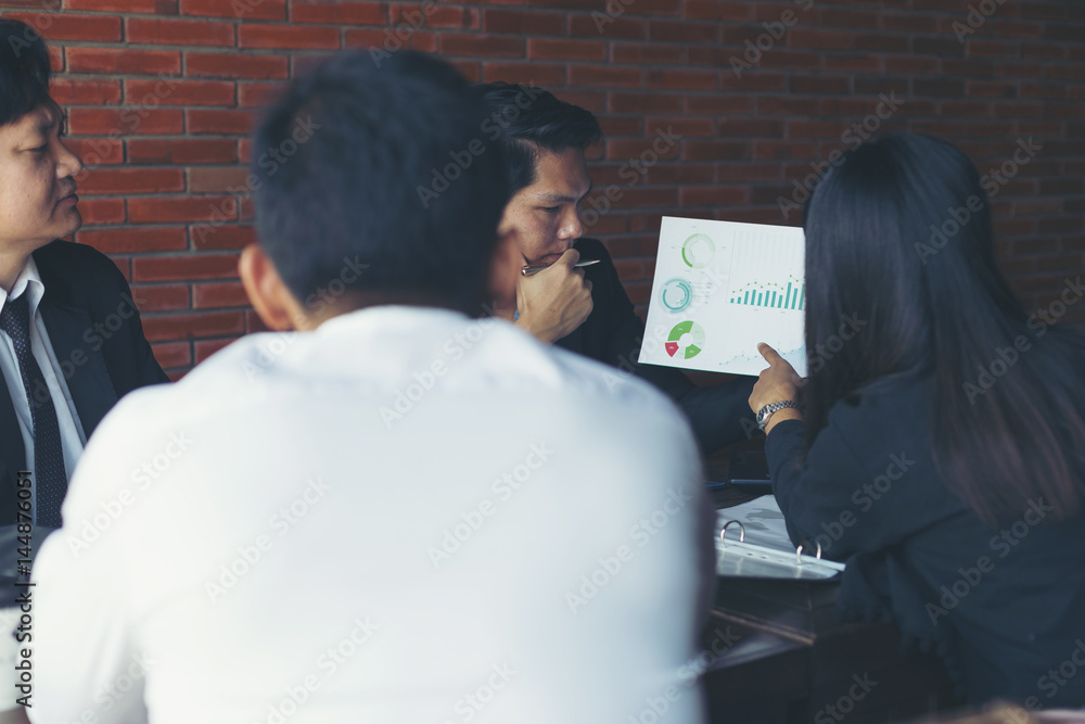 Business Team Discussion Data Marketing Statistics Concept Business Team Discussion Data Marketing Statistics Concept