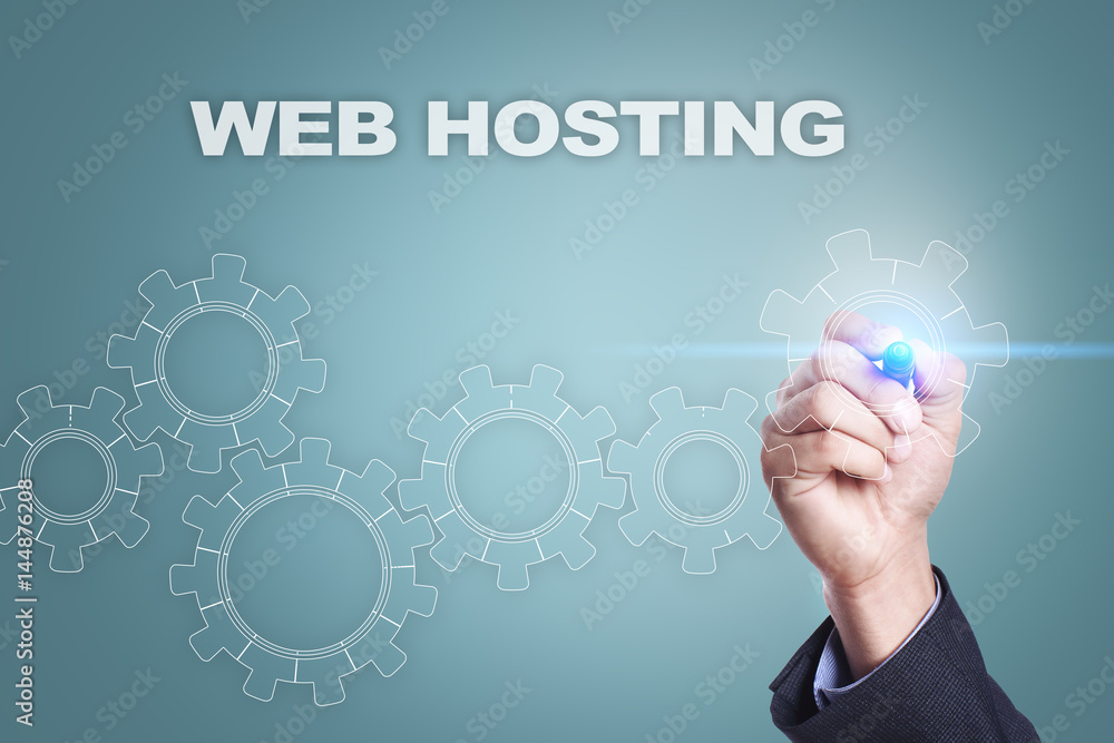 Businessman drawing on virtual screen. web hosting concept Businessman drawing on virtual screen. web hosting concept