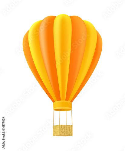 Yellow and orange air ballon with basket
