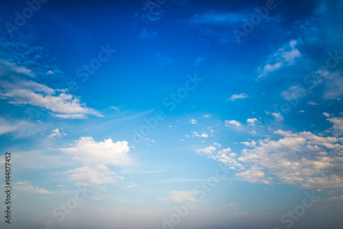 Blue sky with cloud. Clear skies over the sea of Azov.